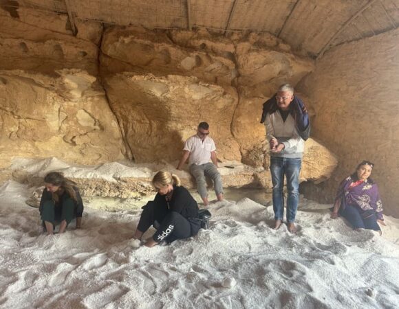 Healing in salt cave with stargazing in the desert